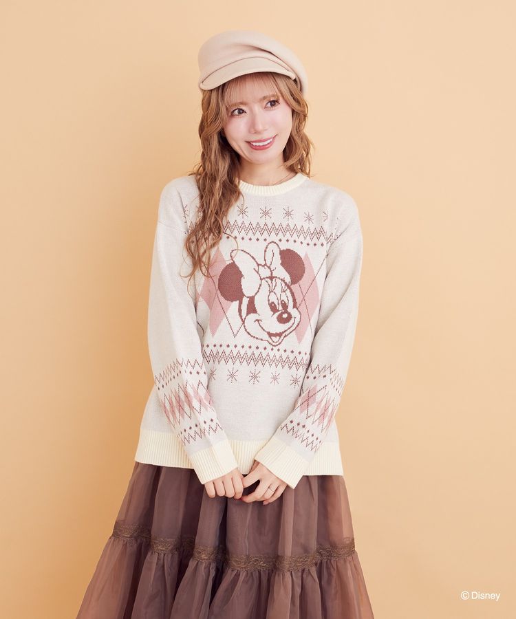 ミッキー/ミニー/アーガイルニットプルオーバー/Areeam（アリーム）の