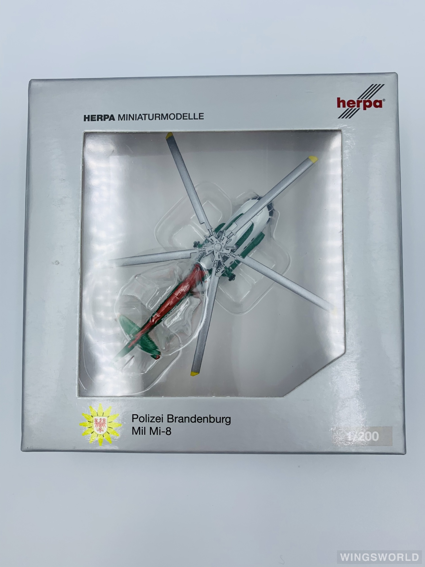 Herpa 1:200 Mil Mi-8 Brandenburg Police Department 554893 D-HOZH