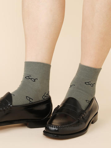 3足1,386円】メンズ めがね柄ショートソックス ( 032130119 ) | 靴下屋