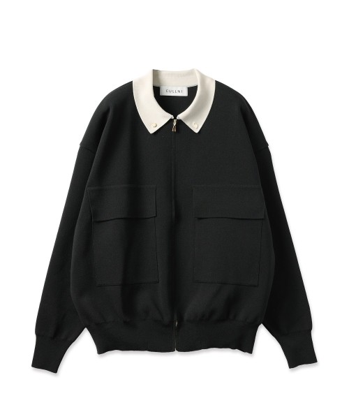CULLNI ONLINE STORE / Big Pocket Zip Up Knit Jacket