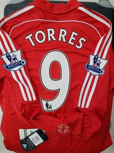 リバプール（H）07/08 長袖 トーレス＃9 +パッチ付！