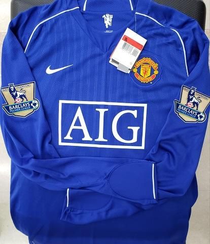 マンチェスターU（GK）07/08 長袖 ファンデルサール＃1 +パッチ付。