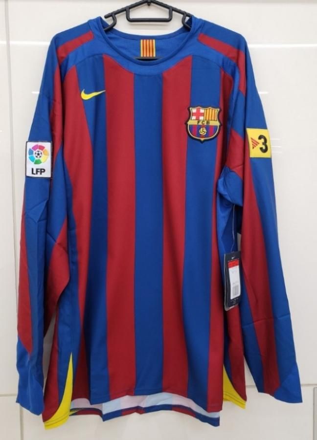 FCバルセロナ（H）05/06 長袖 メッシ＃19 + TV3パッチ付き！