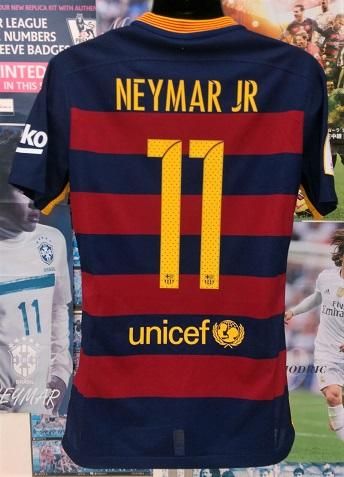 FCバルセロナ （H) 15/16 オーセンティック 選手用、穴開き背番号