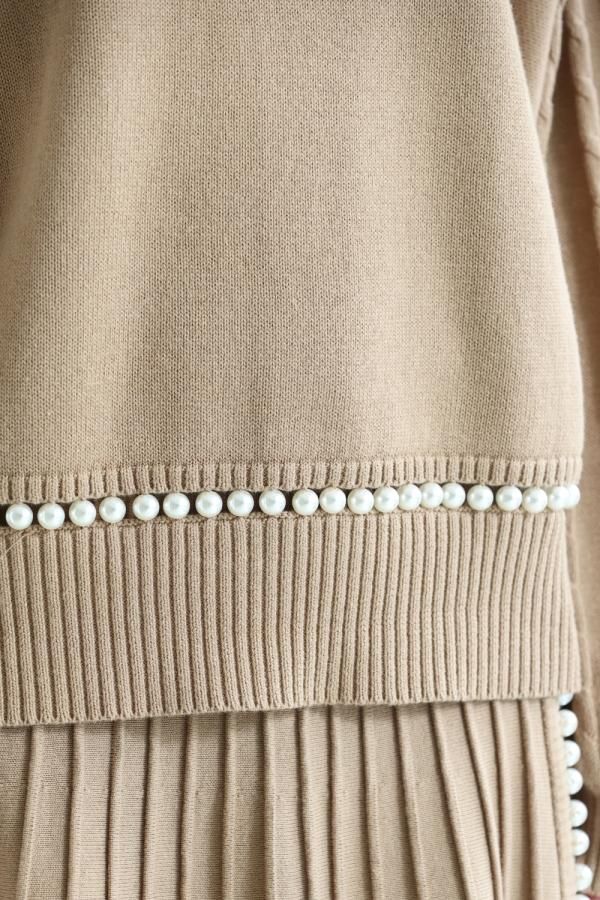 MUVEIL(ミュベール) パールニットプルオーバー beige - YAMAROKU