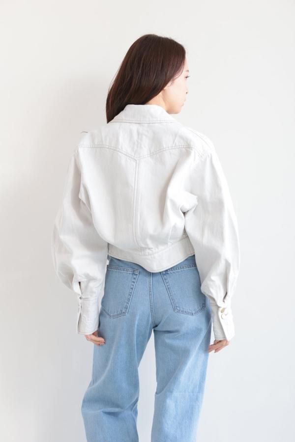 Mame Kurogouchi(マメ) Floral Embossed Short Denim Jacket
