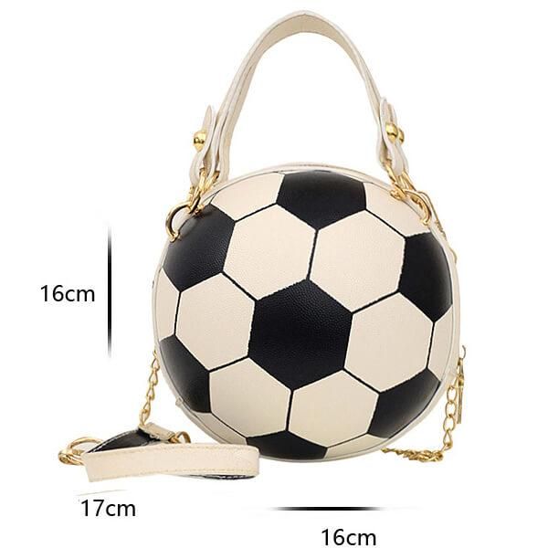 サッカーボール型ラウンドショルダーバック(2way) ゴールドチェーン