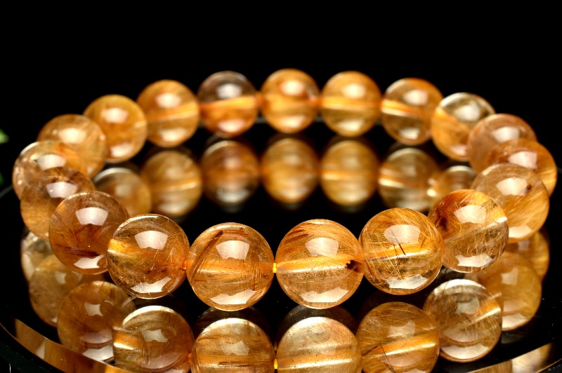 1点物】AA☆高透明 タイガータイチンルチルクォーツ 10mm