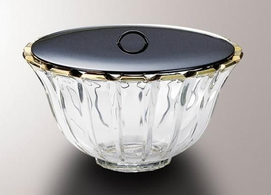 硝子製水指 【義山 切箔 金彩 貝 海松文水指】水崎長寿 栗山園