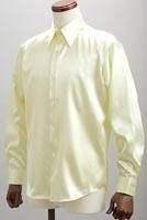 サテンシャツクリームイエロー・全30色+カラーシャツ｜日本製・試着