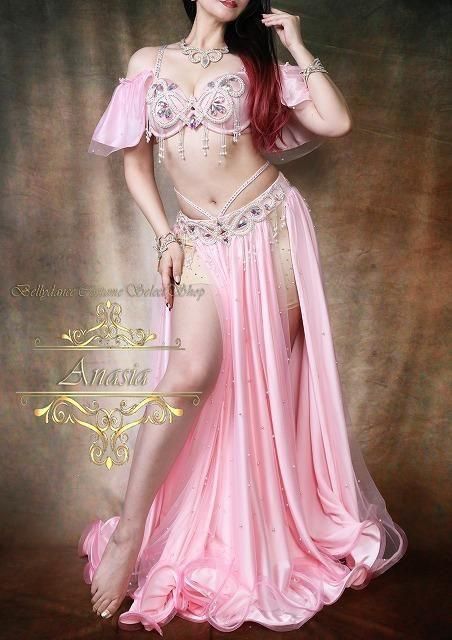 ベリーダンス衣装 オリエンタル衣装 パステルピンク - ベリーダンス