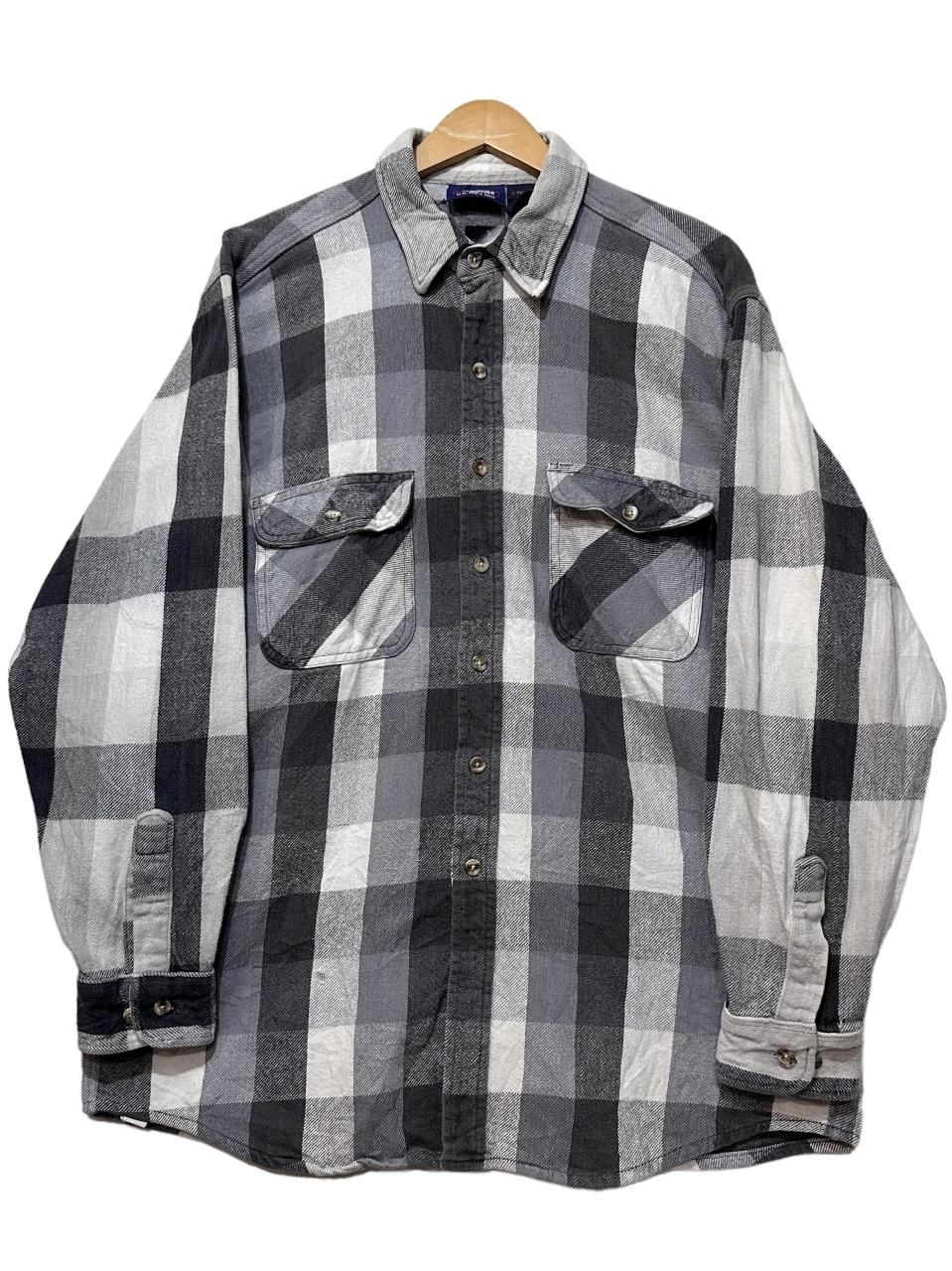 00s FIVE BROTHER Check Flannel L/S Shirt 灰黒 XL ファイブブラザー