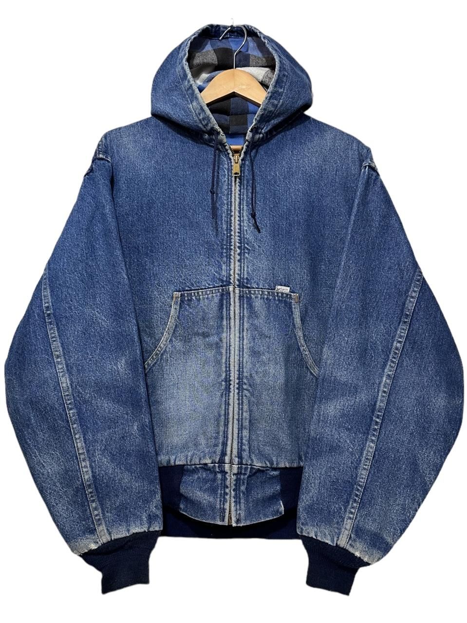 USA製 90s Carhartt Flannel Lined Denim Active Jacket 青 L