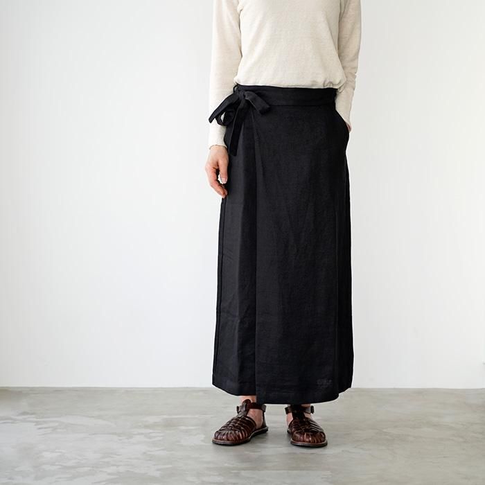 evam eva エヴァムエヴァ linen wrap skirt リネン ラップスカート