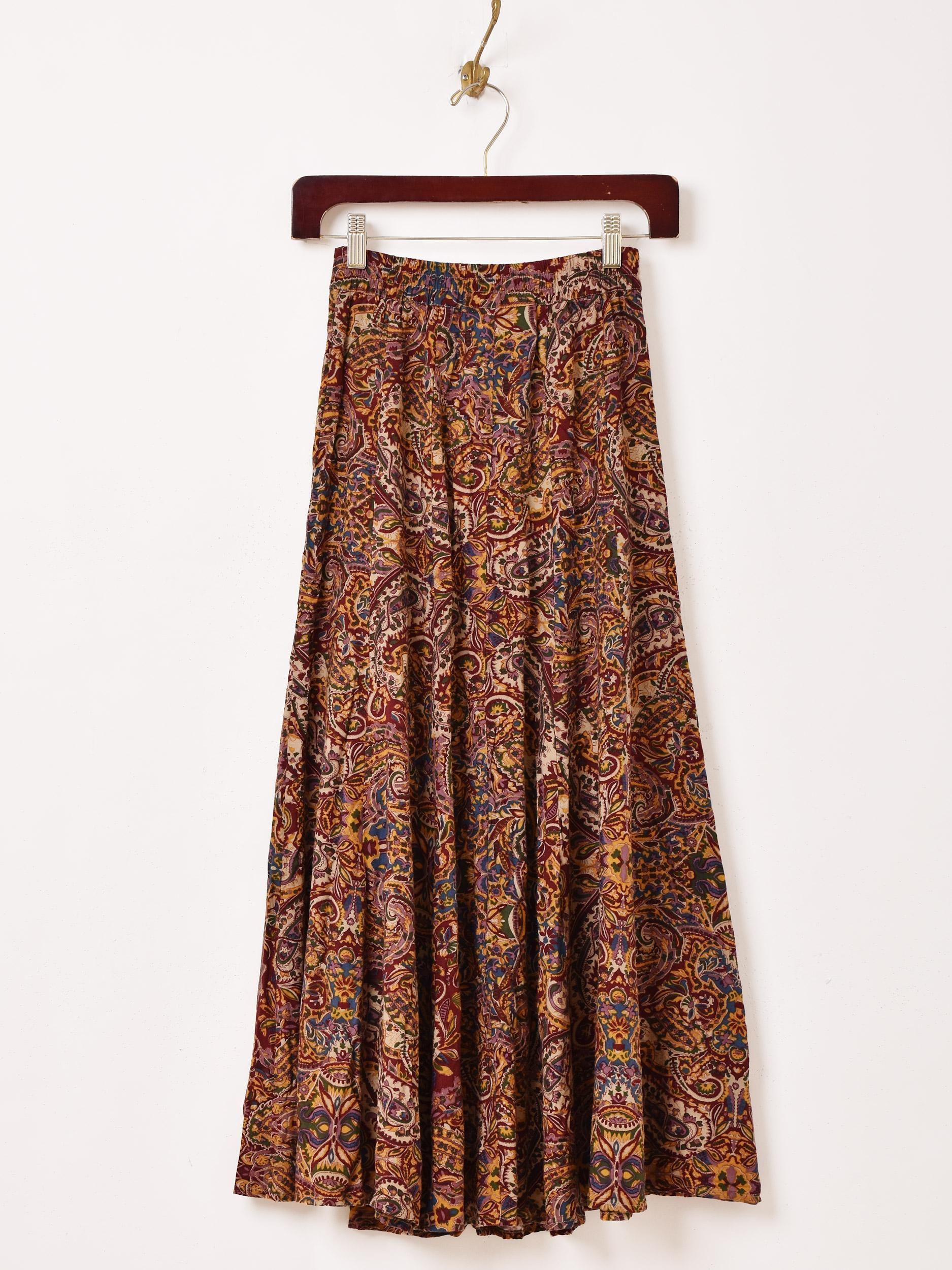 ペイズリー柄 フレアスカート- 古着屋グレープフルーツ ムーン