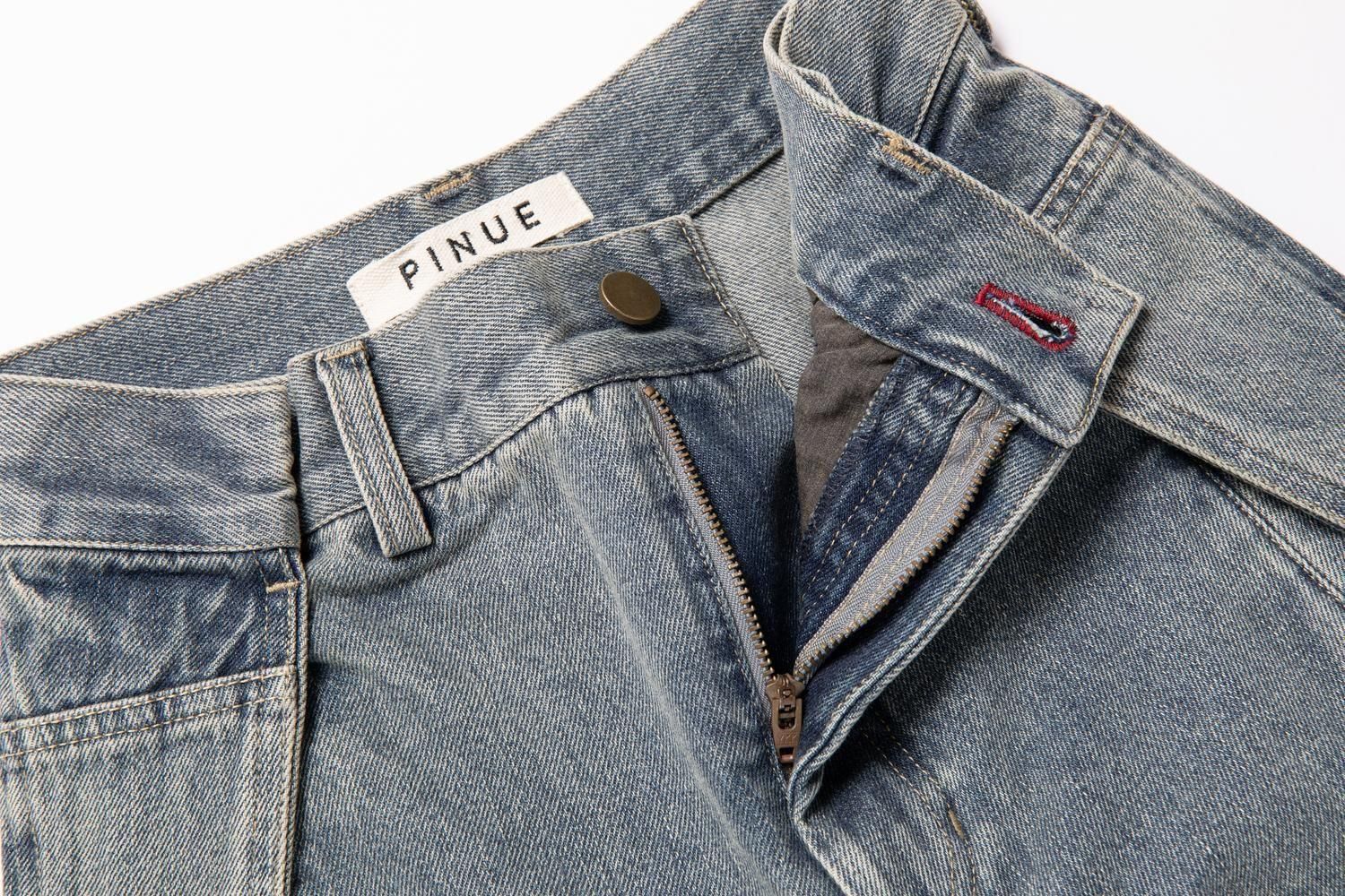 サイドタックデニムパンツ（BLUE） - PINUE