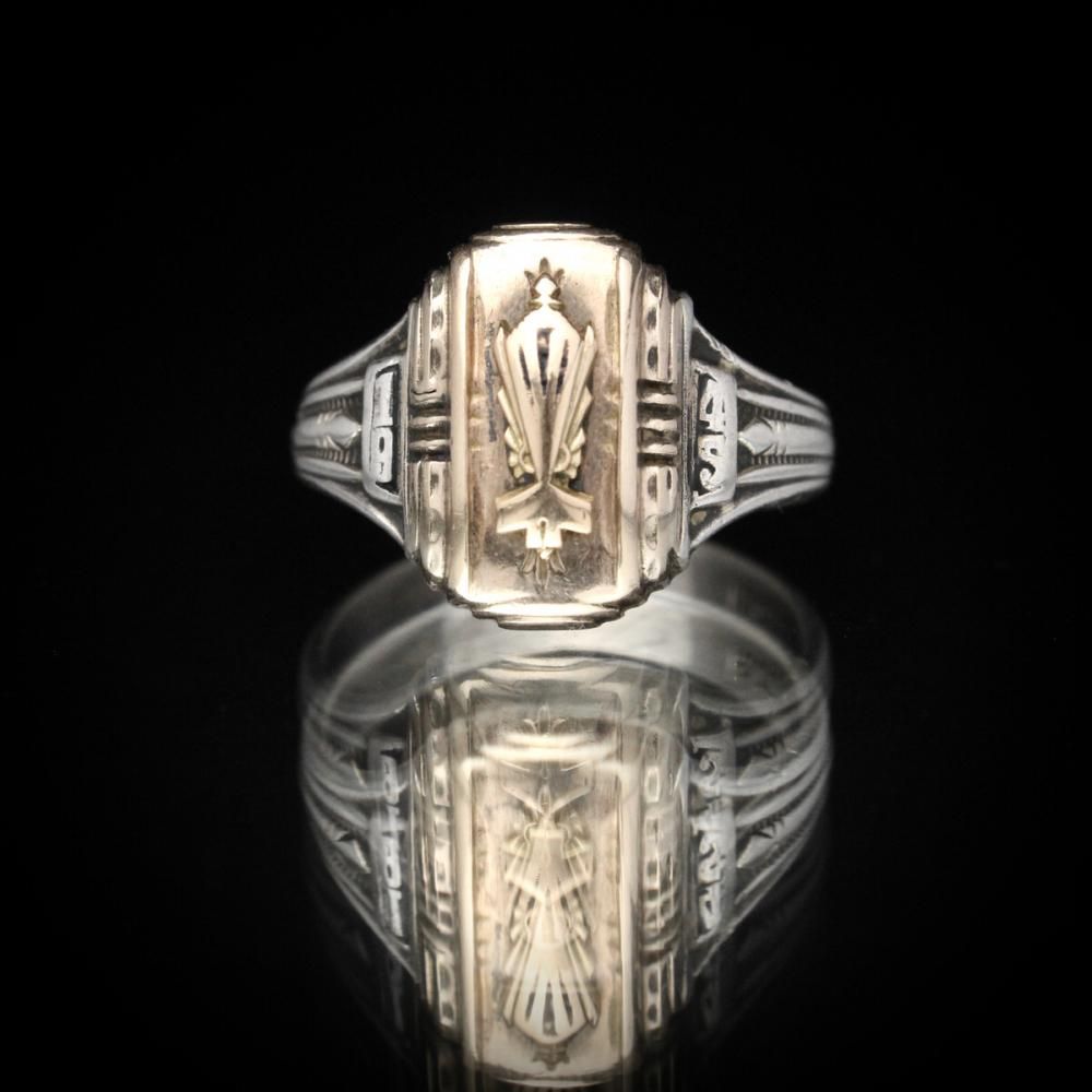 ヴィンテージ カレッジリング シルバー【HERFF JONES - STERLING × 10k