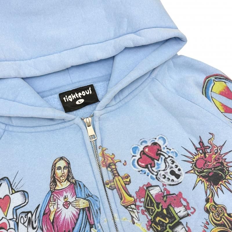 We Are Righteous / RISEN KING CROPPED ZIP HOODIE - GANGSTA MARKET