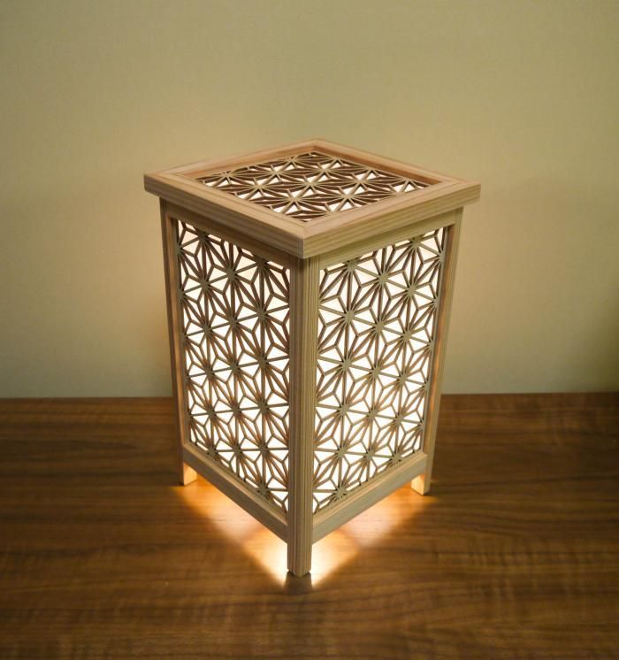 インテリア照明 LAD-1812 レーザー行灯「趣」 Mサイズ 麻の葉組子模様