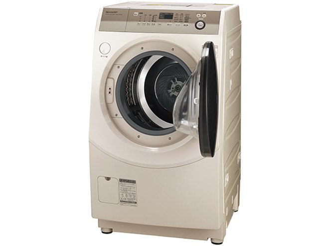 シャープ、全方向スクラブウォッシュ機能搭載の9.0kgドラム式洗濯機