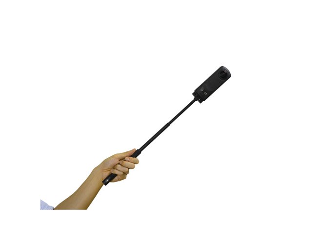 リコー、ベルボン開発のロック機構を採用した「THETA」専用自撮り棒