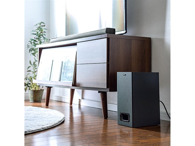 サンワ、合計最大200W出力のサウンドバー＆サブウーハーセット「400