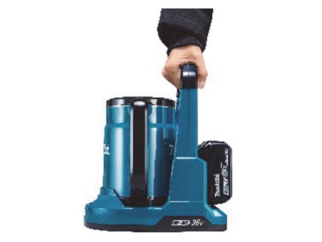 マキタ、別売りの工具用18Vバッテリーを使って“建設現場でも湯を沸かせ
