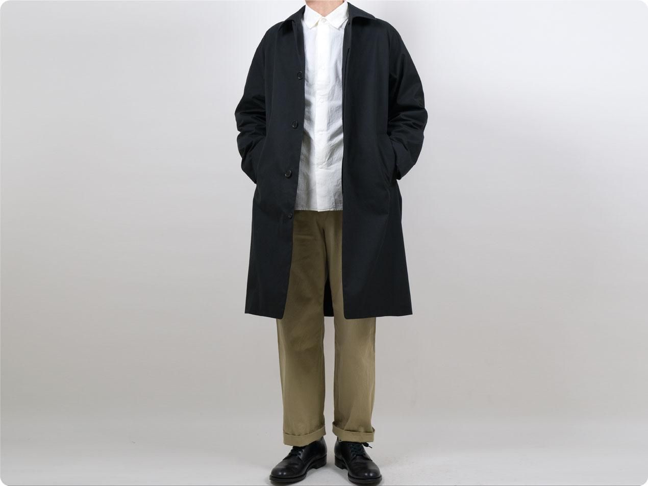 YAECA ステンカラーコート スタンダード KUSAKI NAVY 〔メンズ