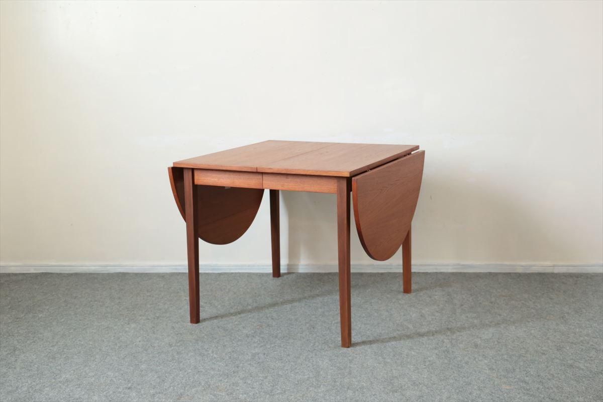 エクステンションダイニングテーブル（チーク・バタフライ）/80×88.5