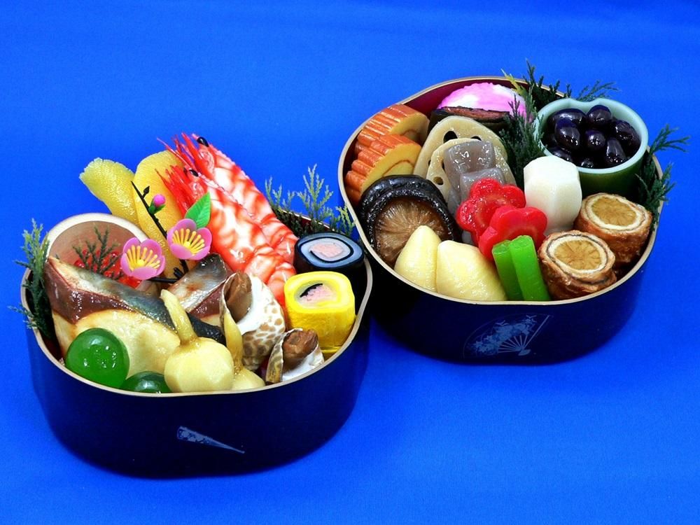 業務用食品サンプル：和食おせち 2段重 - 食品サンプルの製造と販売