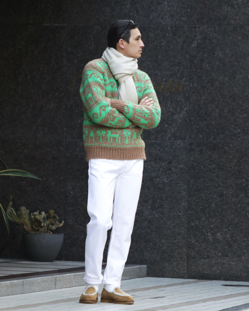 トナカイジャカードセーター RP53001｜roberto collina 正規取扱店