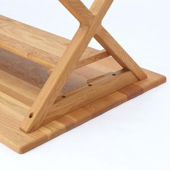 テーブル脚 X型 ( 中棚付き )ホワイトオーク / オイル仕上げ - 野田