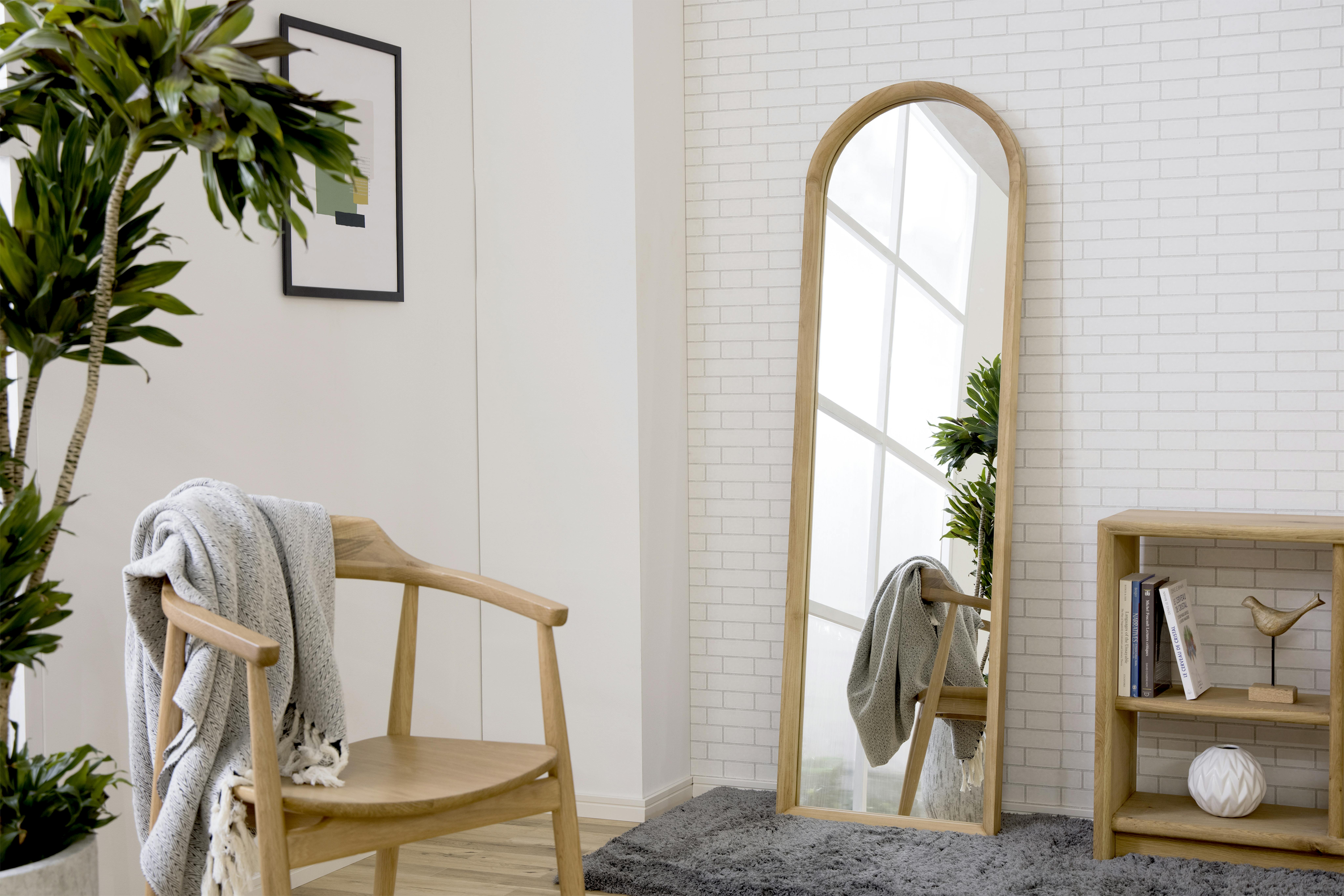 KAJA カジャ チーク古材 ミラー 鏡 幅約60cm 高さ約160cm 鏡 ミラー