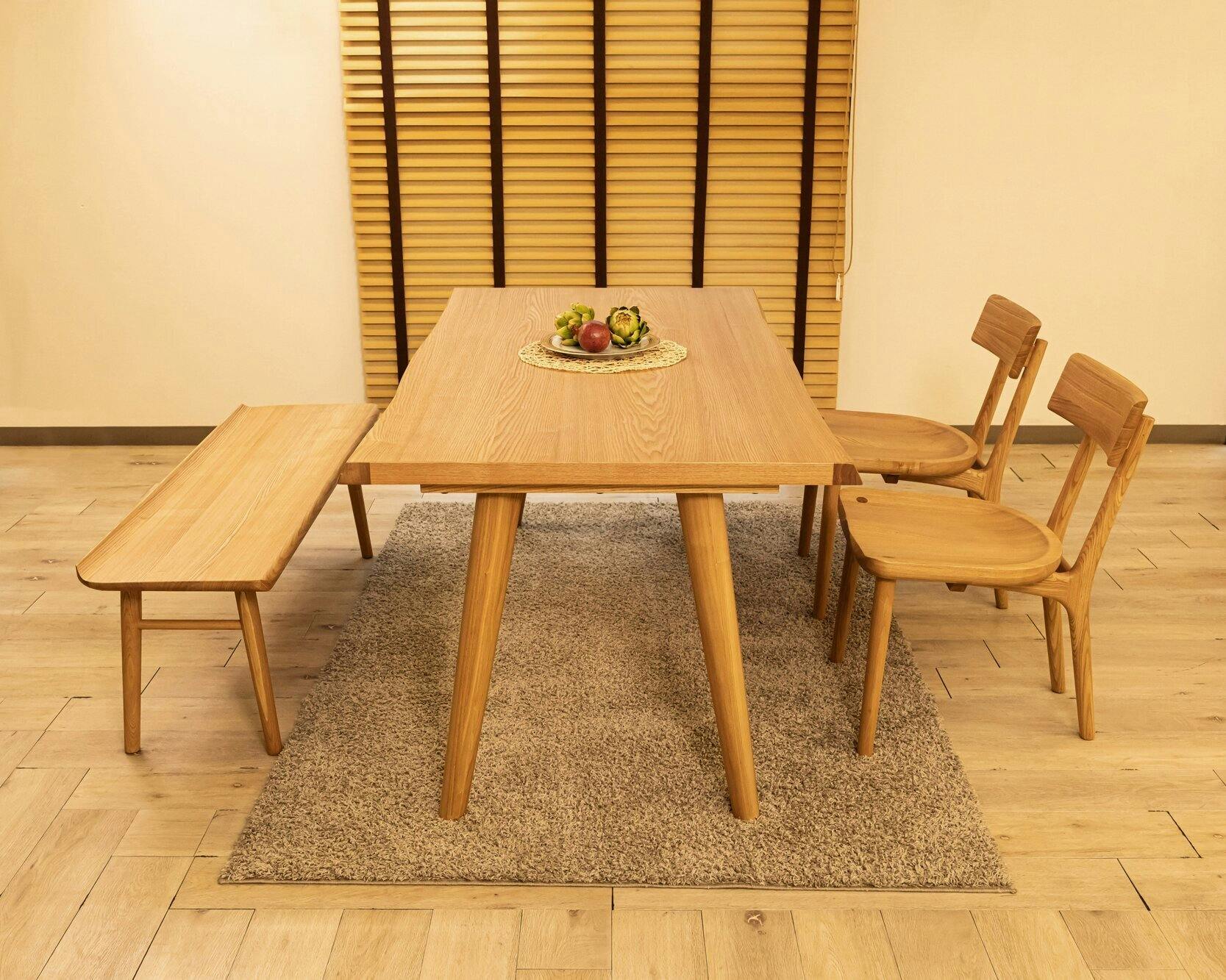 筑波産商 ARBOL クラフト 150 ダイニングテーブル スクエア脚 ダーク