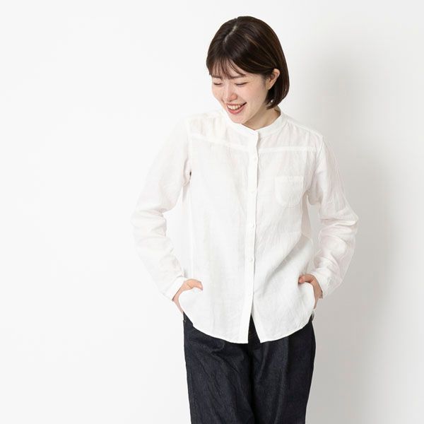 rolca/フレンチリネンスタンドカラーシャツ -10年後でも美しい、永遠の