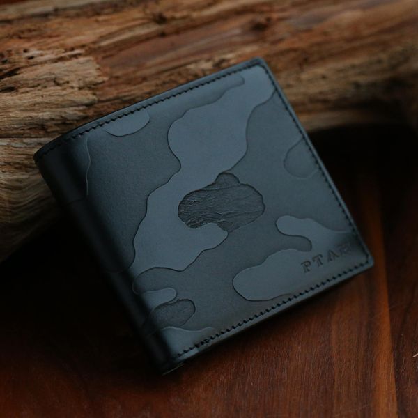 PTAH/カモフラージュ・ツリー 二つ折り札入れ -プリントではないカモ柄