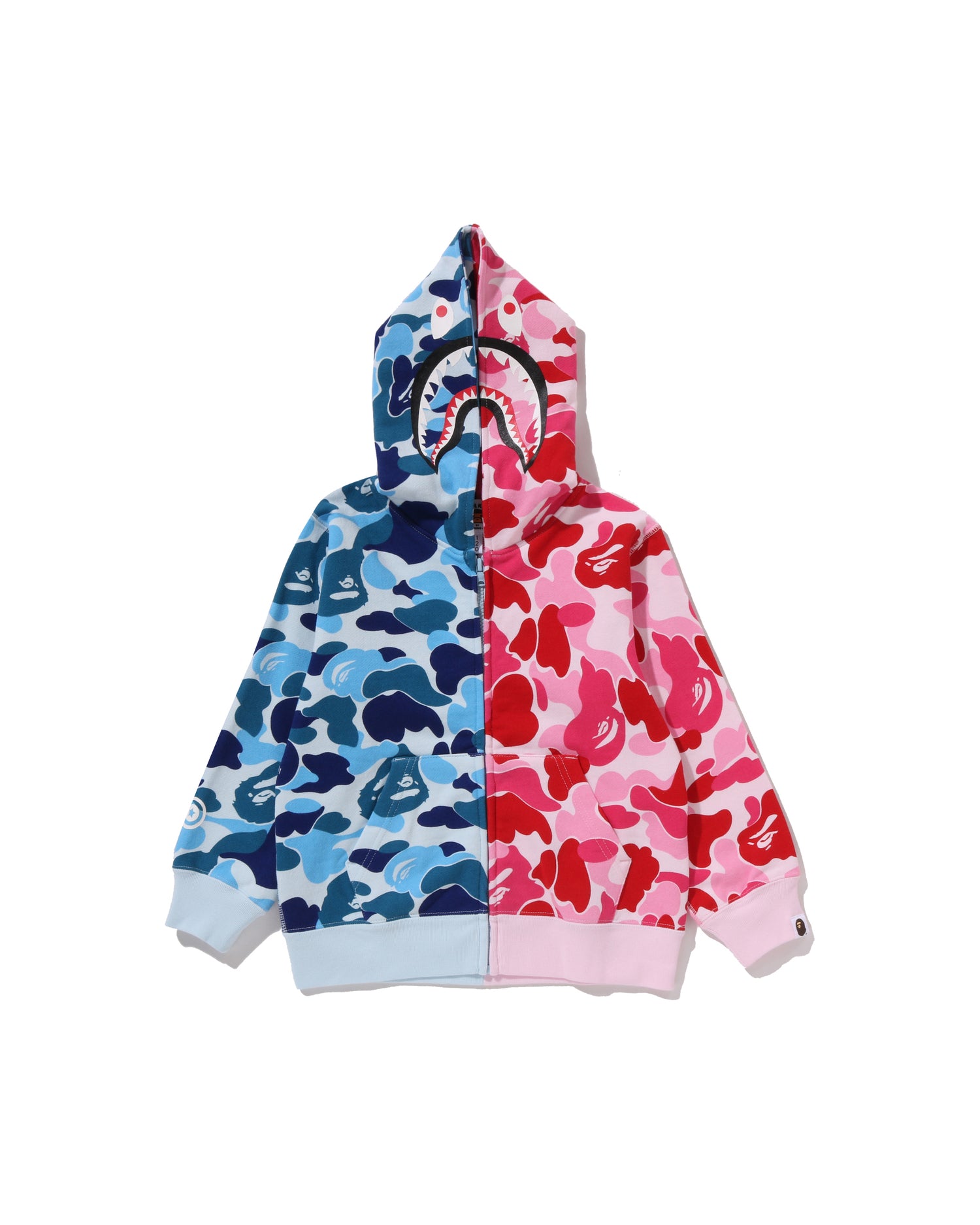 A BATHING APE® Kids Abc Camo Multi Shark Zip Hoodie | Bape