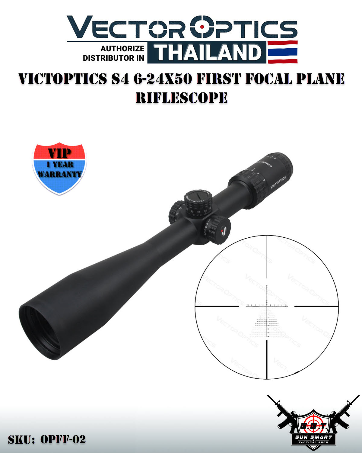 VICTOPTICS S4 6-24X50 FIRST FOCAL PLANE RIFLESCOPE