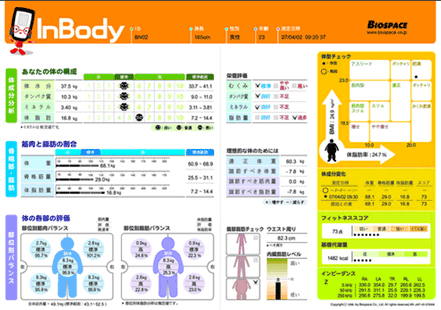 インボディ430(InBody)見やすい結果用紙