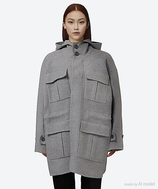 コート Wool Silk Utility Coat | POSTELEGANT