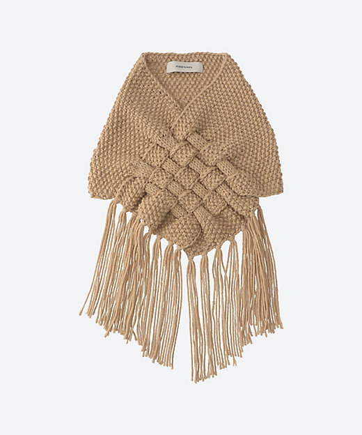knit fringe neck F25A28 | FUMIE=TANAKA
