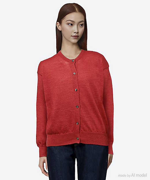 カーディガン RAMIE WOOL CREW CARDIGAN BN