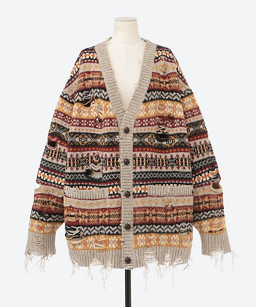 OVERSIZED FAIR―ISLE CARDIGAN | doublet