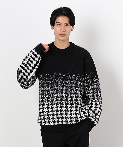 グラデーション千鳥柄 ジャカード ニット プルオーバー