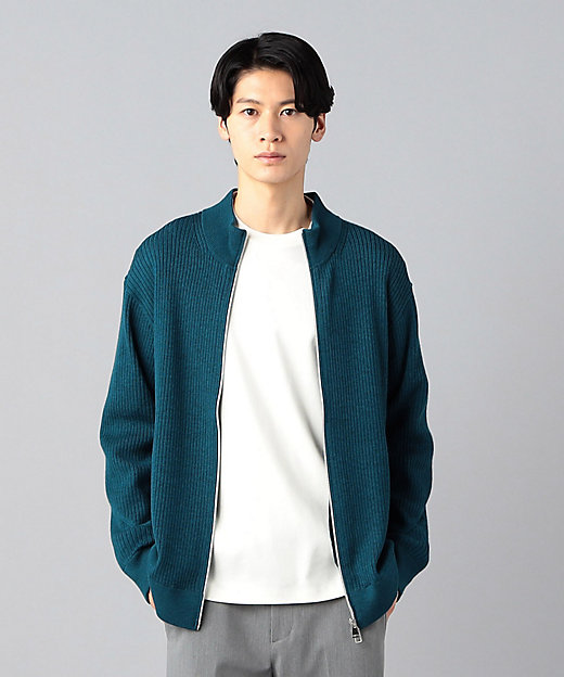 リブジップアップハイネック カーディガン（0739KI07