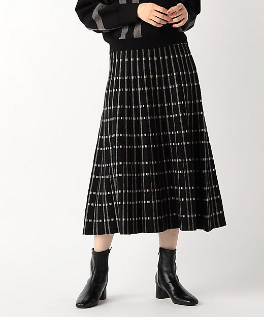 チェック柄 ニットスカート ／ セットアップ対応（1250FI15