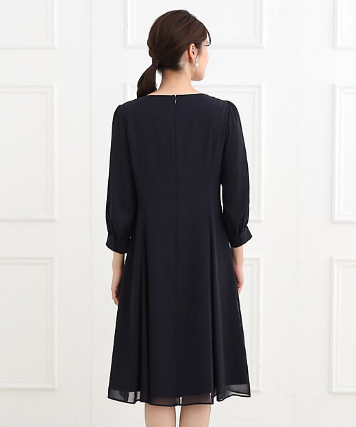 フォーマル／洗える】フィット＆フレアジョーゼットワンピース