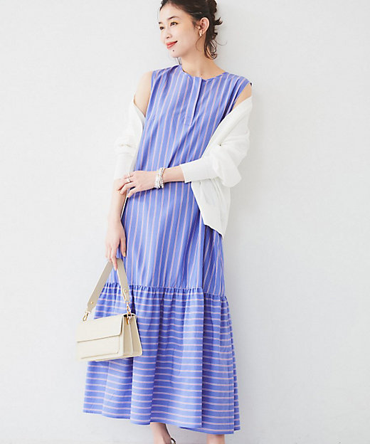 洗える／夏ワンピ】ストライプワンピース（2002438202