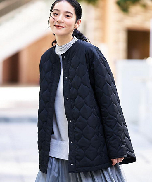 キルトノーカラージャケット（2002549654） | Dessin (Women