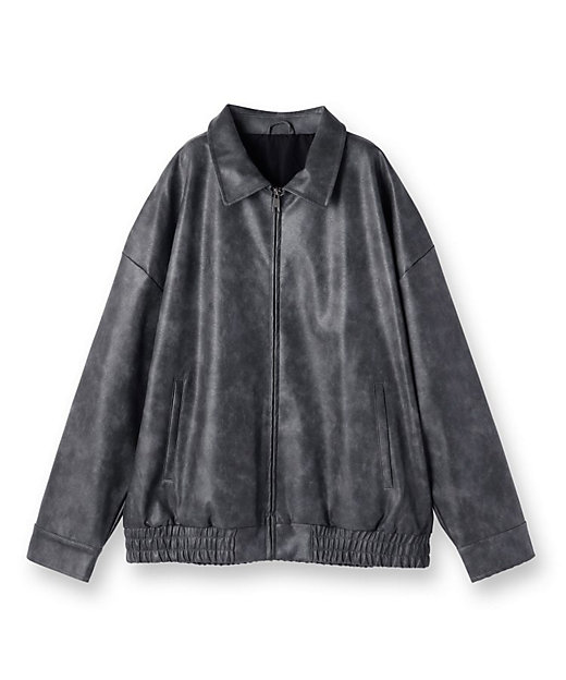 ヴィンテージライクドロップショルダージップブルゾン